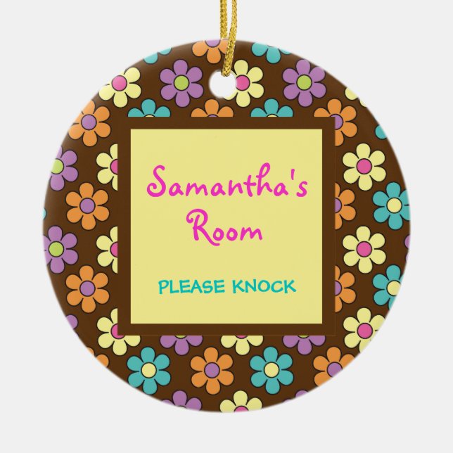 Ornamento De Cerâmica Gancho de porta bonito da sala da menina Pastel (Frente)