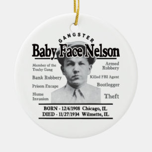 Ornamento De Cerâmica Gangster Baby Face Nelson