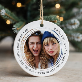 Ornamento De Cerâmica Gangue Personalizado de Besties Fotográficas Peque