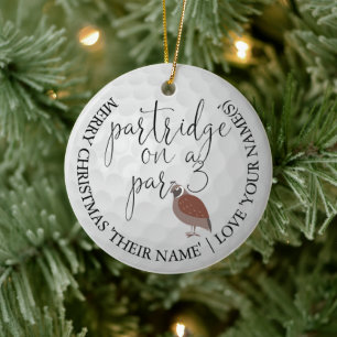 Ornamento De Cerâmica Ganha-Golfe no Natal - Partridge