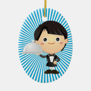 Ornamento De Cerâmica Garçom - Garçom - SRF