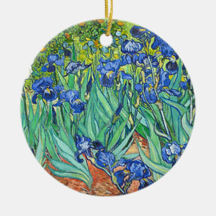 Ornamento De Cerâmica Garden Irises Vintage Van Gogh Pintura Floral