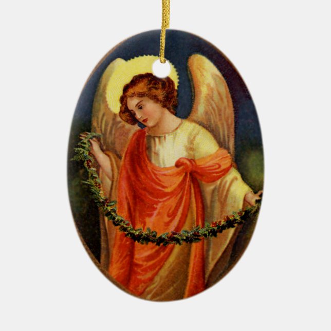 Ornamento De Cerâmica Garland Angel Ornament (Frente)