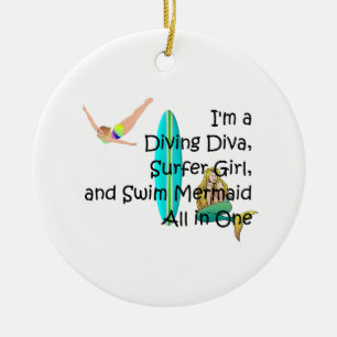 Ornamento De Cerâmica Garota de água de cima