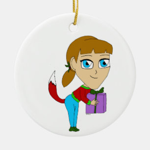 Ornamento De Cerâmica garota foxi chibi