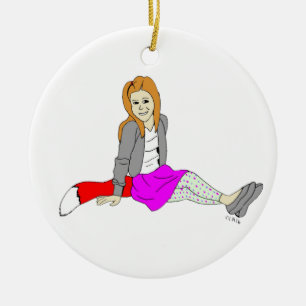 Ornamento De Cerâmica garota foxy