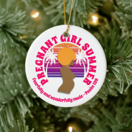 Ornamento De Cerâmica GAROTA GRÁVIDA, VERÃO, Bíblia cristã Verso