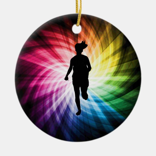 Ornamento De Cerâmica Garota Maratona (Frente)