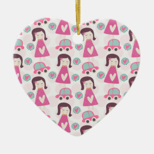 Ornamento De Cerâmica Garotas indo a lugares