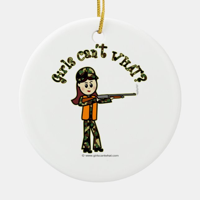 Ornamento De Cerâmica Garotas leves caçando (Frente)