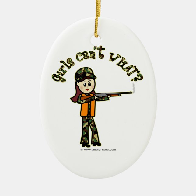 Ornamento De Cerâmica Garotas leves caçando (Frente)