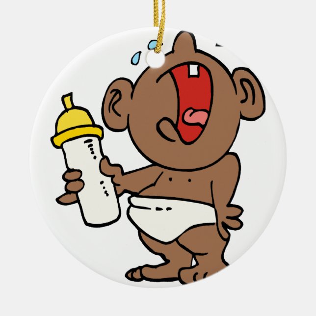 Ornamento De Cerâmica garrafa de bebê do grito (Frente)