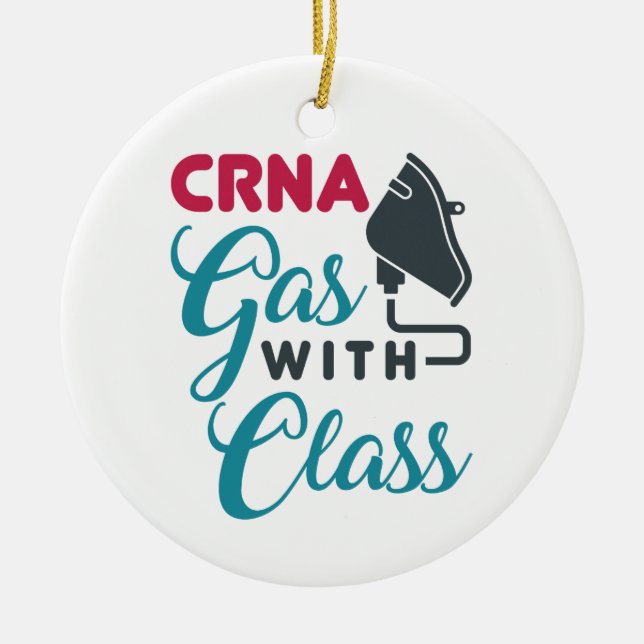 Ornamento De Cerâmica Gás CRNA com Apreciação Engraçada de Classe (Frente)