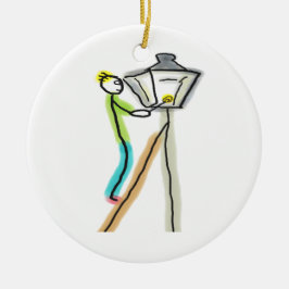 Ornamento De Cerâmica Gaslighting Stickman