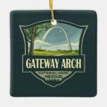 Ornamento De Cerâmica Gateway Arch National Park Ilustração de Arte Retr<br><div class="desc">Design de trabalho de arte de vetor de arco de gateway. Gateway Arch National Park é um parque nacional americano localizado em Ruas Louis,  Missouri,  perto do ponto de partida da Expedição Lewis e Clark.</div>