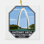 Ornamento De Cerâmica Gateway Arch National Park Missouri<br><div class="desc">Design de trabalho de arte de vetor de arco de gateway. O parque está localizado na Rua Louis,  Missouri,  perto do ponto de partida da Expedição Lewis e Clark.</div>