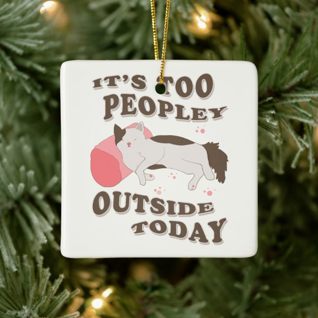 Ornamento De Cerâmica Gatinho antissocial (Árvore)