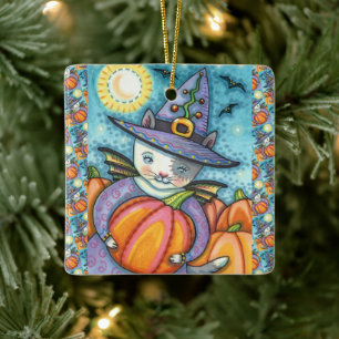ORNAMENTO DE CERÂMICA GATINHO BATELO GATINHO, DOCES & COLORIDOS HALLOWEE