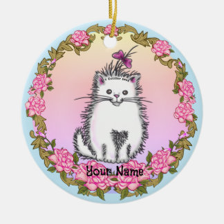 Ornamento De Cerâmica Gatinho Bebê Gato 