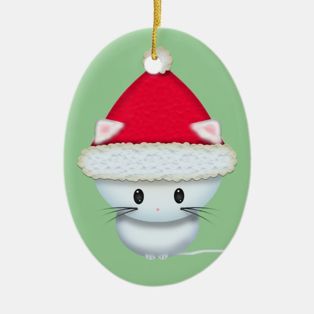 Ornamento De Cerâmica Gatinho de Natal Fofo (Frente)
