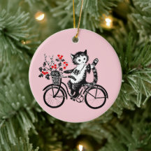 Gatinho De Vintage Que Faz Uma Bicicleta