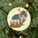 Ornamento De Cerâmica gatinho fofo comendo pudim no natal (Tree)