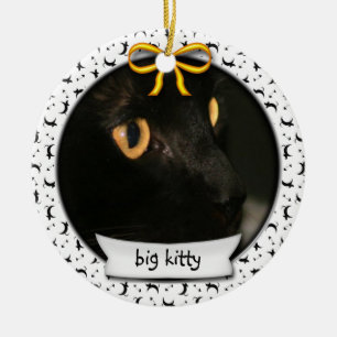 Ornamento De Cerâmica Gatinho Primeiro Chanucá ou Primeiro Natal