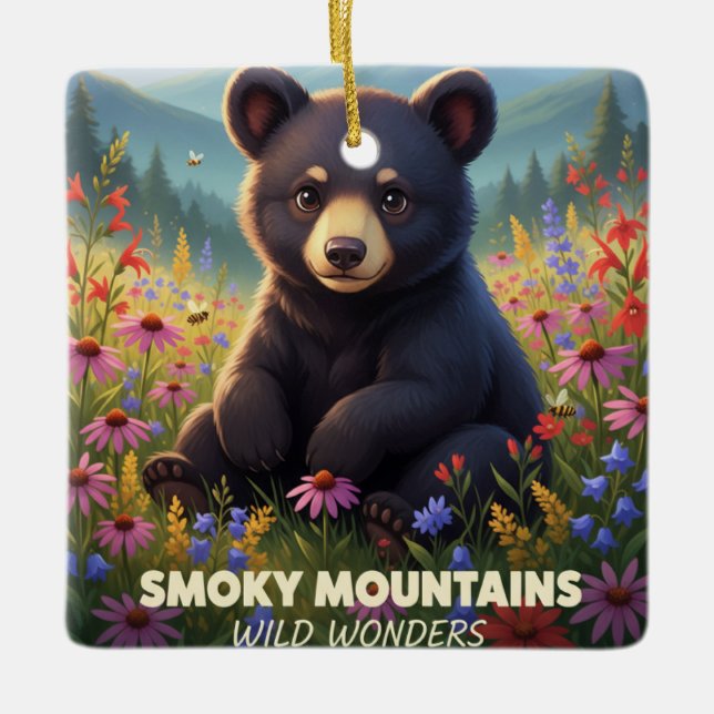 Ornamento De Cerâmica Gatlinburg Smokey Mountains Wild Wonders (Frente)