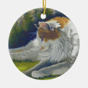 Ornamento De Cerâmica Gato