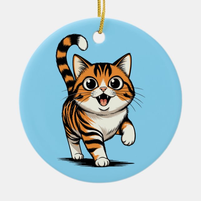 Ornamento De Cerâmica gato (Frente)