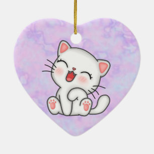 Ornamento De Cerâmica Gato