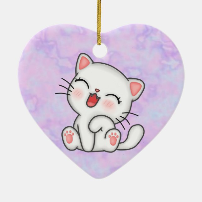 Ornamento De Cerâmica Gato (Verso)