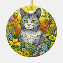 Gato Caprichoso e Flores