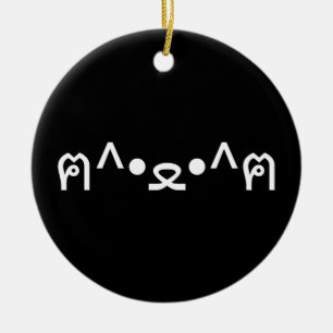 Ornamento De Cerâmica Gato Com Peças Emoticon ฅ^ ・ ・^ฅ Japonês Kaomoji