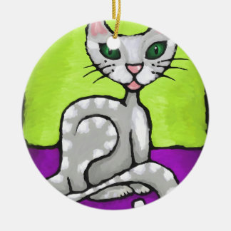 Ornamento De Cerâmica gato da menina