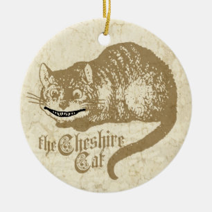 Ornamento De Cerâmica Gato de Cheshire Vintage