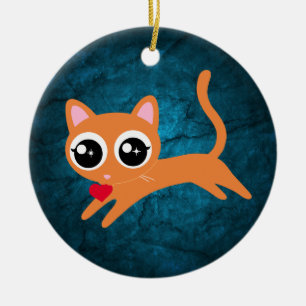 Ornamento De Cerâmica Gato de Gato de Gato Coração de Ladrão de Gatos