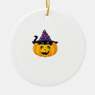 Ornamento De Cerâmica Gato de Halloween no Abobora � Adesivo de Gatinho 