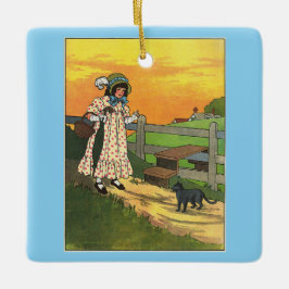 Ornamento De Cerâmica Gato de merda onde você esteve? Madre Goose Rhyme