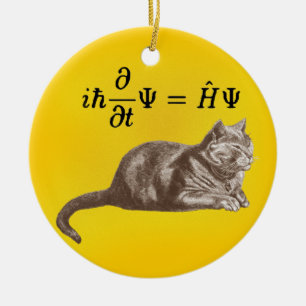 Ornamento De Cerâmica Gato de Schrodinger