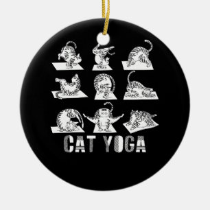 Ornamento De Cerâmica Gato Divertido Ioga Gatos Adoráveis Fazendo Posiçõ
