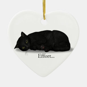 Ornamento De Cerâmica Gato do esforço