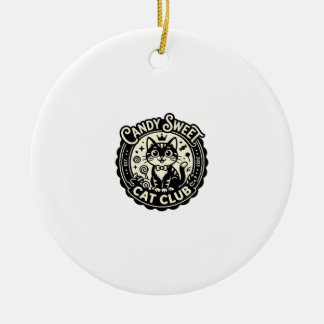 Ornamento De Cerâmica Gato Doce Doce Gato Engraçado Gráfico - Gato Doce 