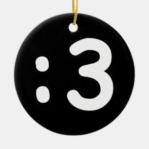 Ornamento De Cerâmica Gato Face Emoticon: 3