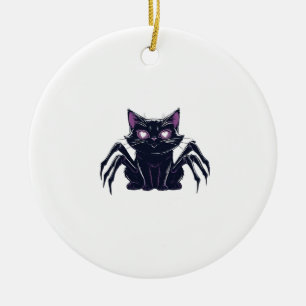 Ornamento De Cerâmica Gato Fofo e Sinistro � Pernas de Aranha e Olhos de