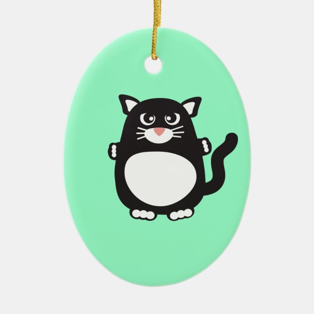 Ornamento De Cerâmica Gato gordo (Frente)