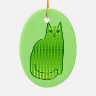 Ornamento De Cerâmica Gato Japonês - Impressão Cerâmica Blue Kimono