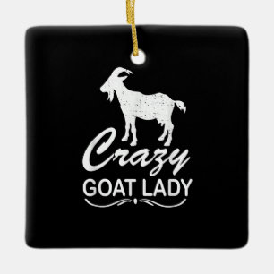 Ornamento De Cerâmica Gato Louco De Cabra De Camisa De Cabra, Presente P