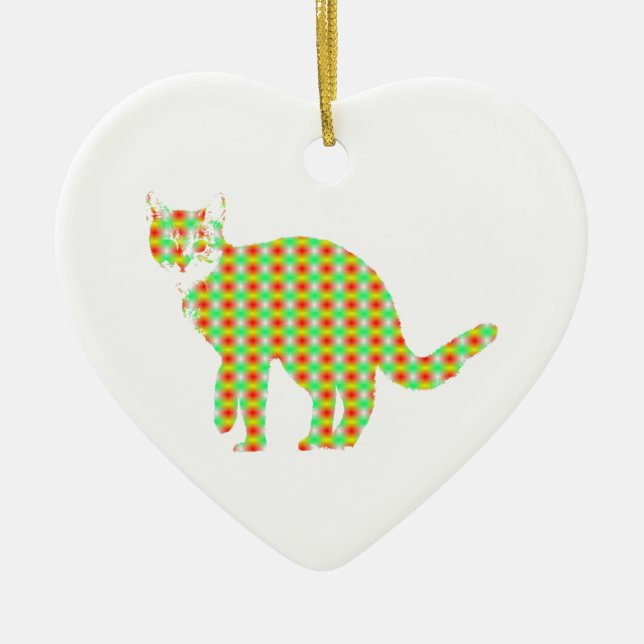 Ornamento De Cerâmica Gato Padrão (Frente)