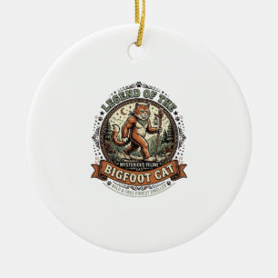 Ornamento De Cerâmica Gato Pé Grande Sasquatch Pé Grande Arte Vetorial V